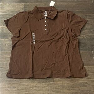 Lady Foot Locker Pique Polo Shirt brown new Women’s Size XXL